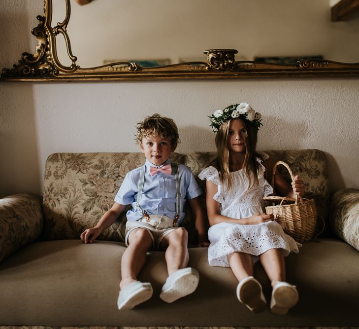 Flower Girl and Page Boy | Outdoor Bohemian Destination Wedding at La Selva, Tuscany | Damien Milan Photography