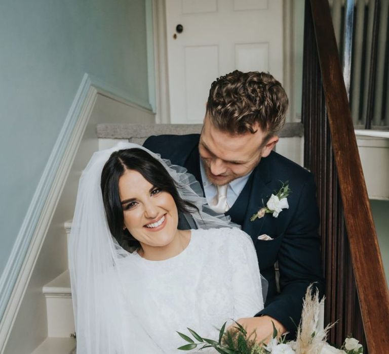 Bride and groom after wedding ceremony