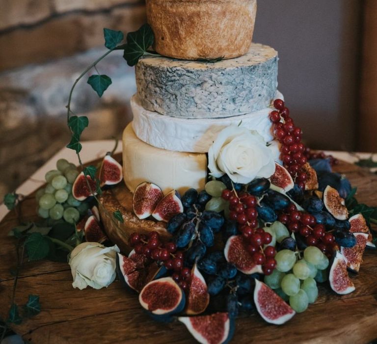 Cheese tower at fusion wedding