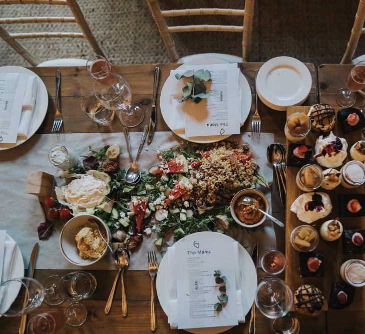 Sharing platters at Yorkshire wedding venue