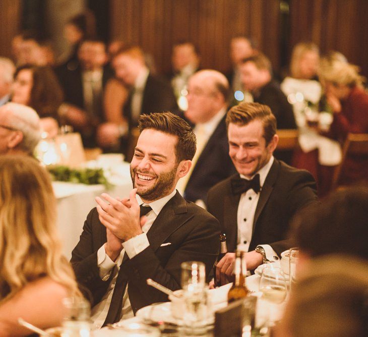 Guests enjoy the wedding speeches