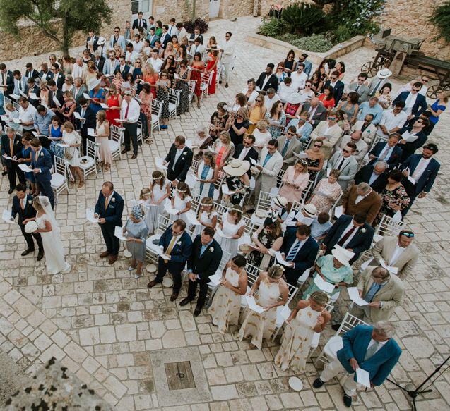 Italian Destination Wedding Outdoor Ceremony at Masseria Borgo Mortella, Lecce