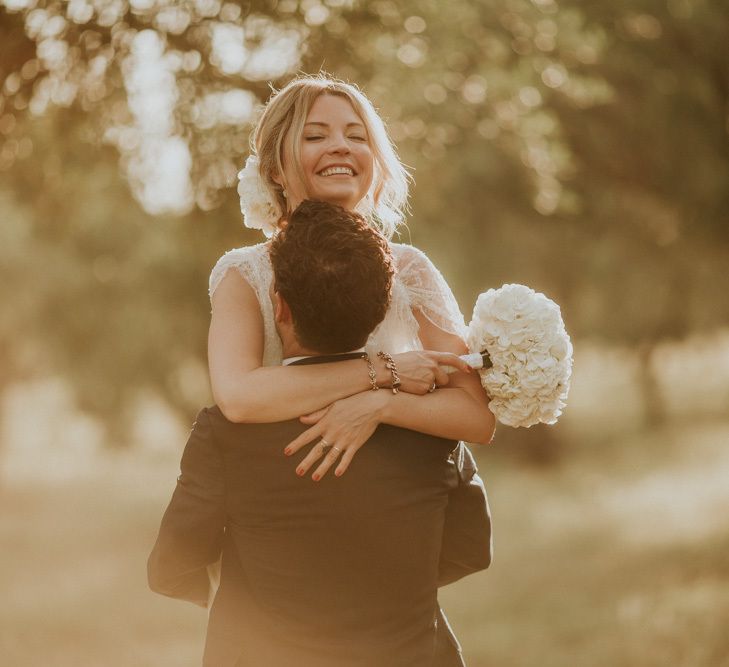 Golden Hour Bride and Groom Portrait