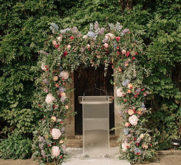 Floral Arch | Contemporary Elegance Wedding in the Countryside  | M &amp; J Photography | Film by Jacob and Pauline