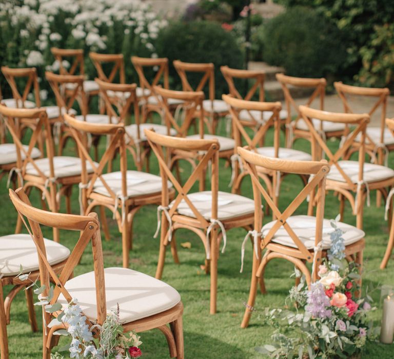 Outdoor Wedding Ceremony Aisle Wedding Flowers | Contemporary Elegance Wedding in the Countryside  | M &amp; J Photography | Film by Jacob and Pauline