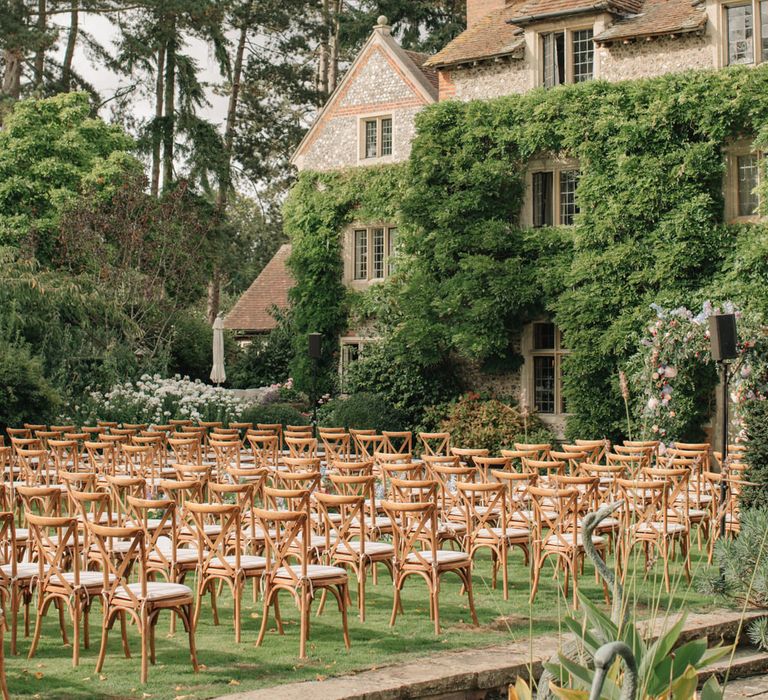 Outdoor Wedding Ceremony at the Family Home | Contemporary Elegance Wedding in the Countryside  | M &amp; J Photography | Film by Jacob and Pauline