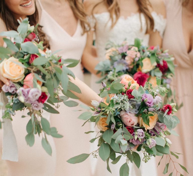 Lilac, Peach, Blue &amp; Pink Wedding Bouquet | Contemporary Elegance Wedding in the Countryside  | M &amp; J Photography | Film by Jacob and Pauline