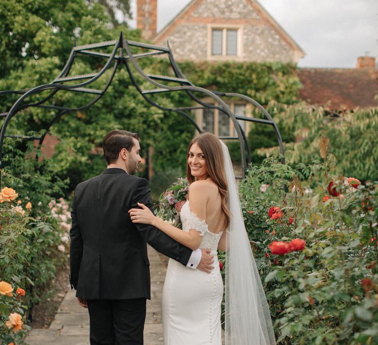 Bride in Lace Custom Made Pronovias Wedding Dress | Groom in Black Tie | Contemporary Elegance Wedding in the Countryside  | M &amp; J Photography | Film by Jacob and Pauline