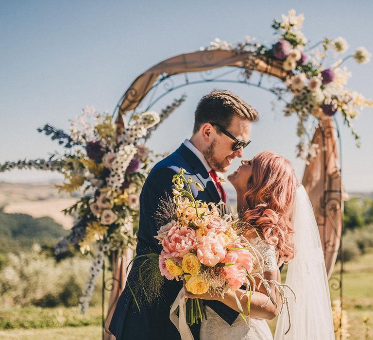 Wedding arch at Villa di Ulignano Italian wedding