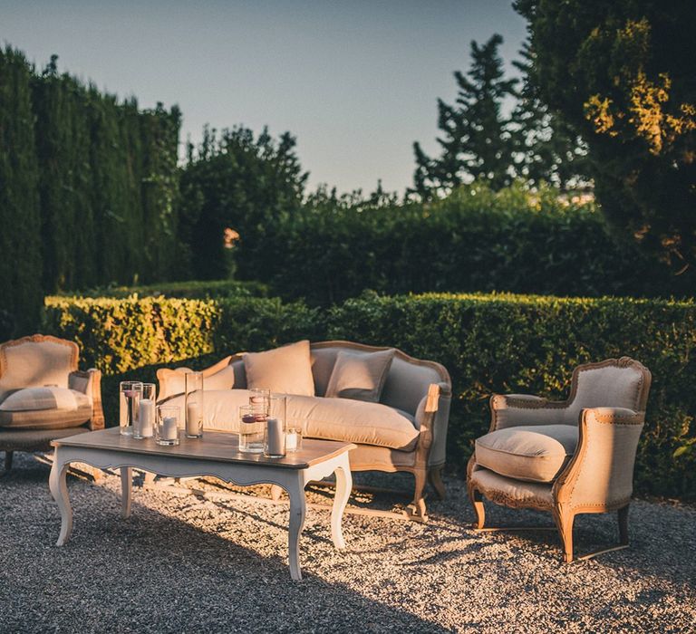 Outdoor seating area at Villa di Ulignano