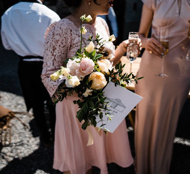 Pink and Peach Spring Wedding Bouquet