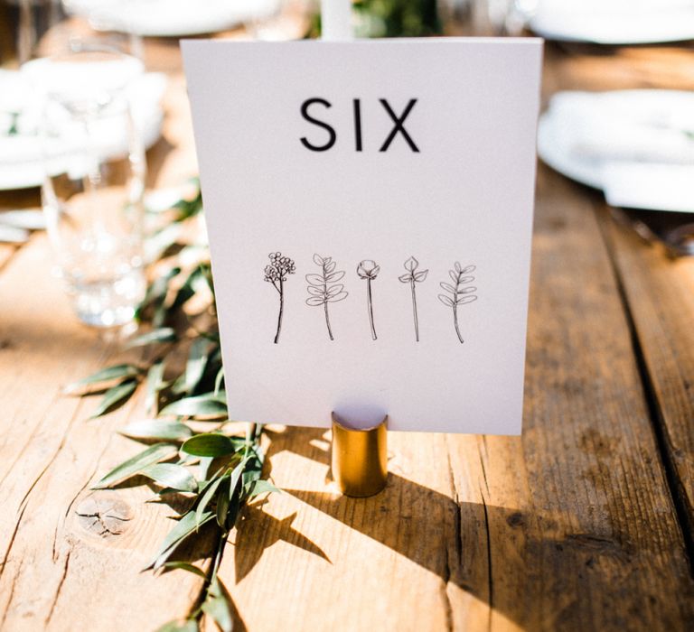 Table Number Sign and Illustration