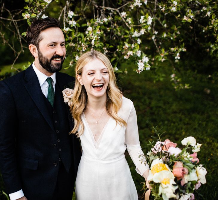 Bride and Groom Laughing