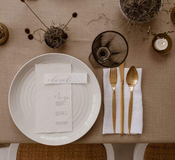 Minimalist Bridal Inspiration Styled By One Stylish Day With Foliage &amp; Dried Flowers // Bridal Wear By Halfpenny London // Images By Agnes Black