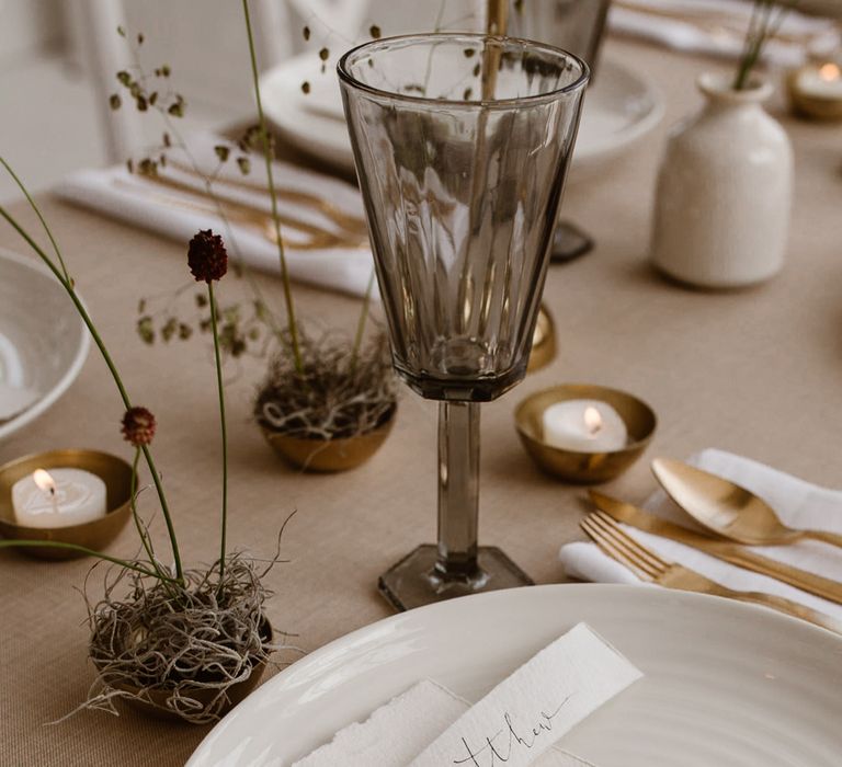 Minimalist Bridal Inspiration Styled By One Stylish Day With Foliage &amp; Dried Flowers // Bridal Wear By Halfpenny London // Images By Agnes Black