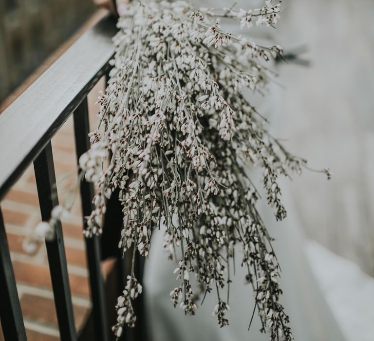 Genista Bridal Bouquet | Minimalist Monochrome Inspiration with Anemone's &amp; White Genista Flowers styled by The Bijou Bride | Igor Demba Photography | Gione da Silva  Film