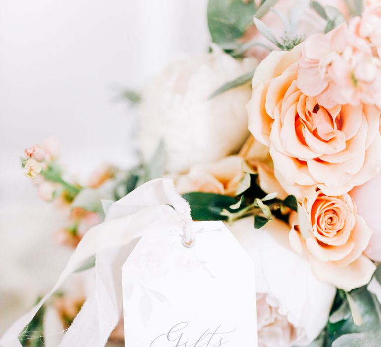 Peach Roses and Elegant Tag