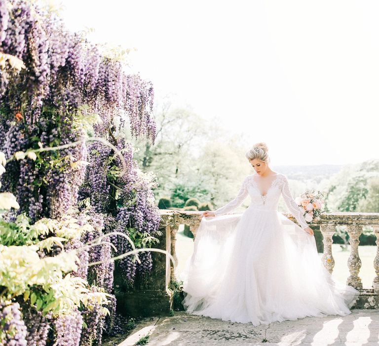 Bride in Fairytale Wedding Dress with Tulle Skirt