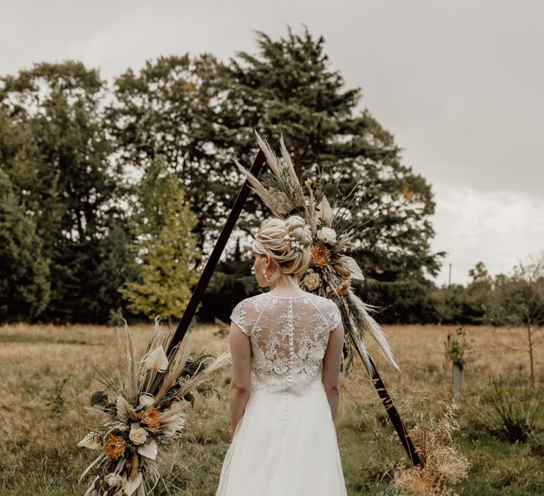 Boho Bride in Bridal Separates at the Altar