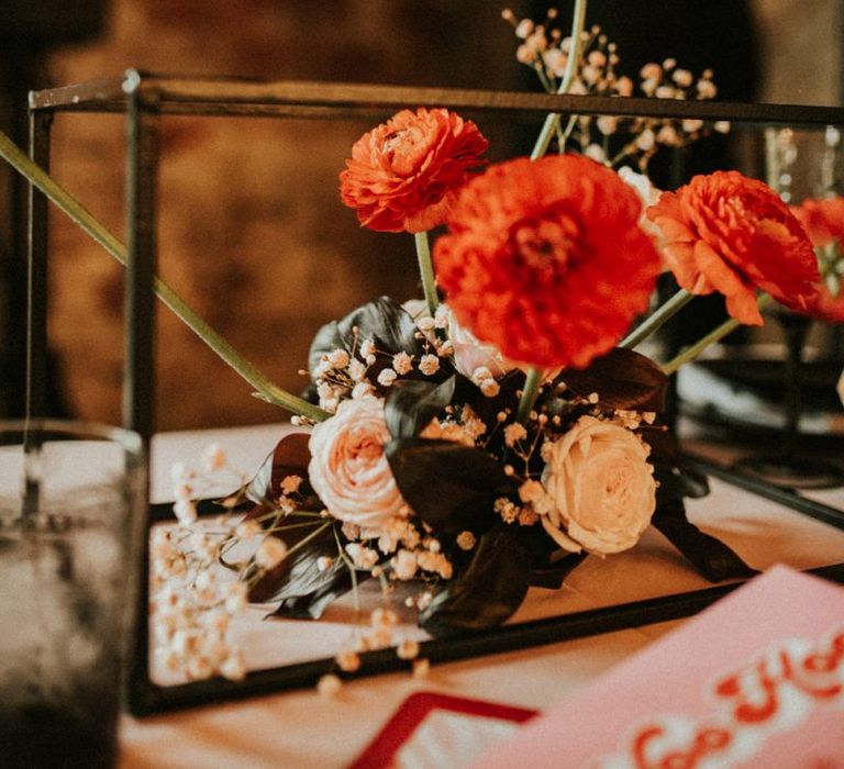 Red ranunculus wedding flowers