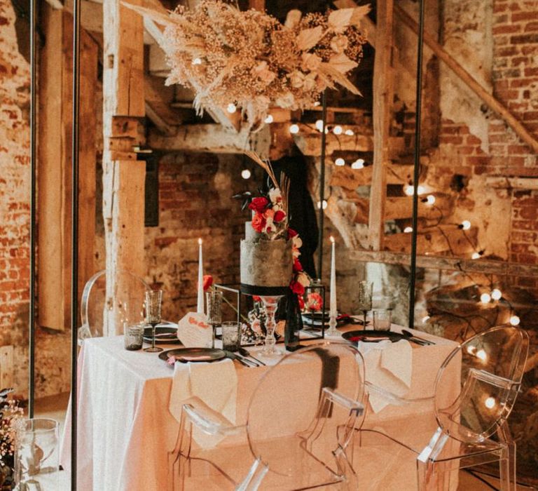 Dessert table at Godwick Great Barn