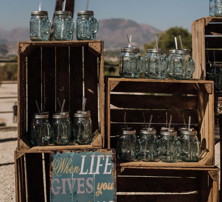 Outdoor Wedding by the Beach at Marqués de Montemolar, Spain, Planned &amp; Styled by Paloma Cruz Eventos | Water Sports Theme with Surf Boards Table Plan | Rubén Hernández Bridal Separates | Paco &amp; Aga Photography