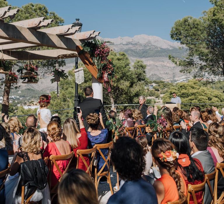 Outdoor Wedding by the Beach at Marqués de Montemolar, Spain, Planned &amp; Styled by Paloma Cruz Eventos | Water Sports Theme with Surf Boards Table Plan | Rubén Hernández Bridal Separates | Paco &amp; Aga Photography