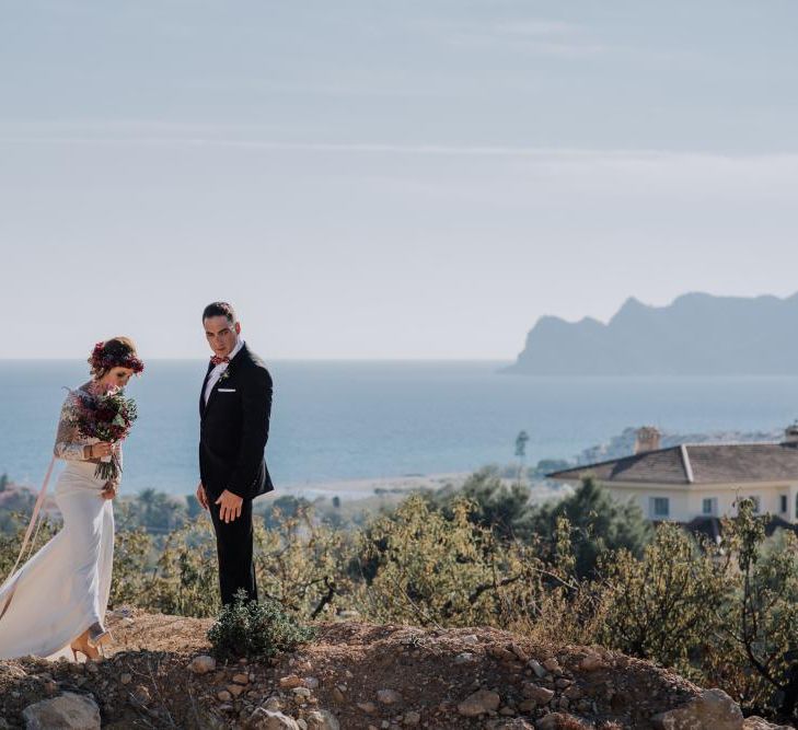 Outdoor Wedding by the Beach at Marqués de Montemolar, Spain, Planned &amp; Styled by Paloma Cruz Eventos | Water Sports Theme with Surf Boards Table Plan | Rubén Hernández Bridal Separates | Paco &amp; Aga Photography