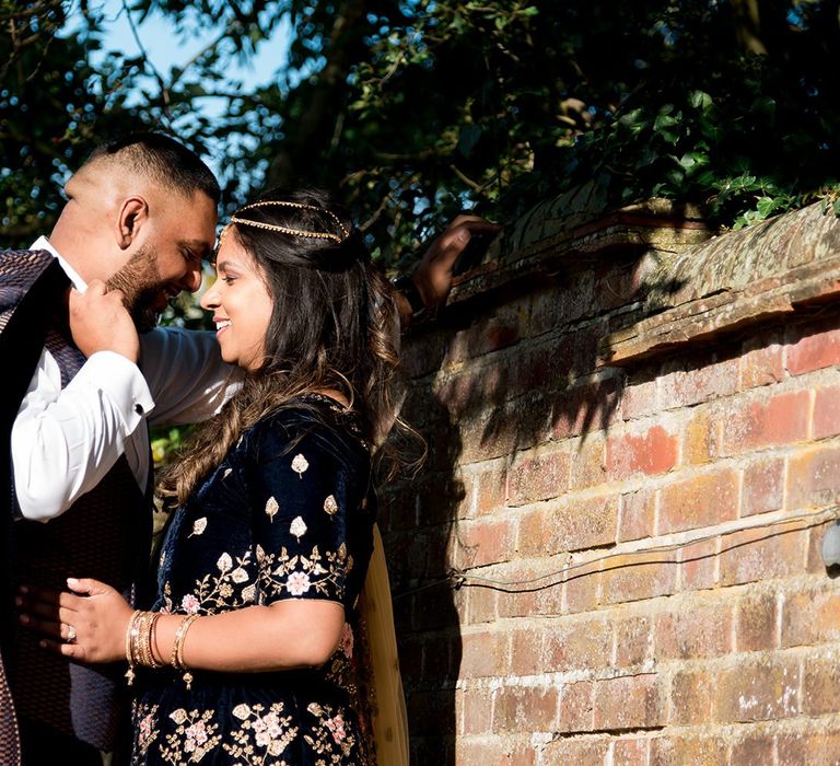 Bride and groom portraits at engagement session