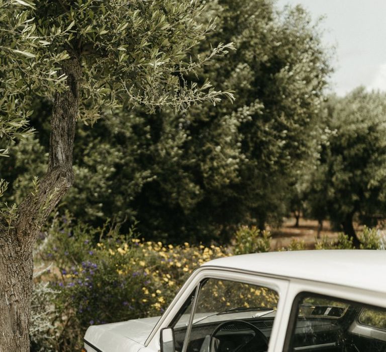 Wedding car at Masseria Moroseta in Italy