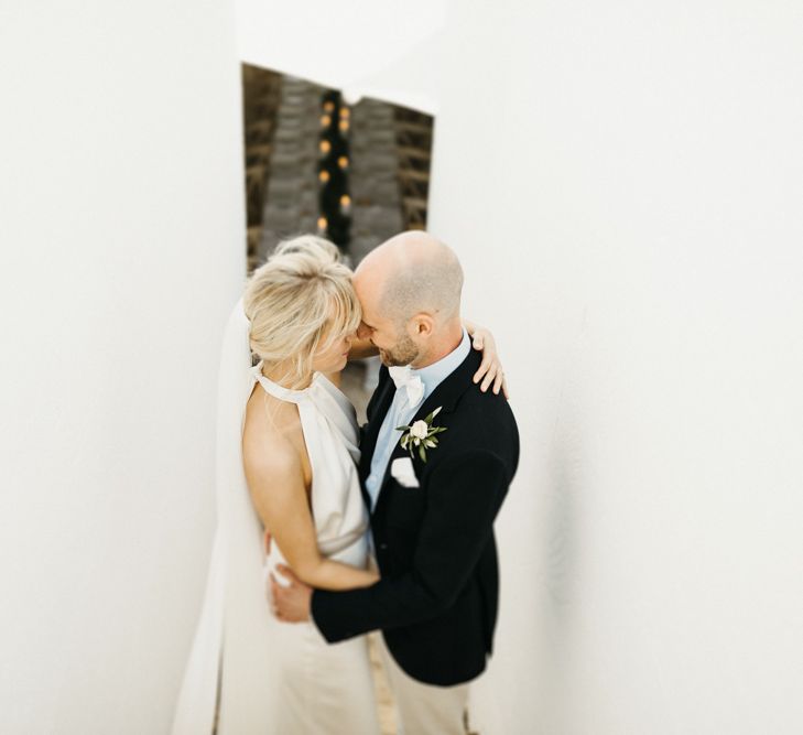 Bride and groom at Masseria Moroseta in Italy