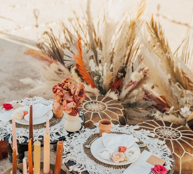 Moroccan themed intimate wedding breakfast setup