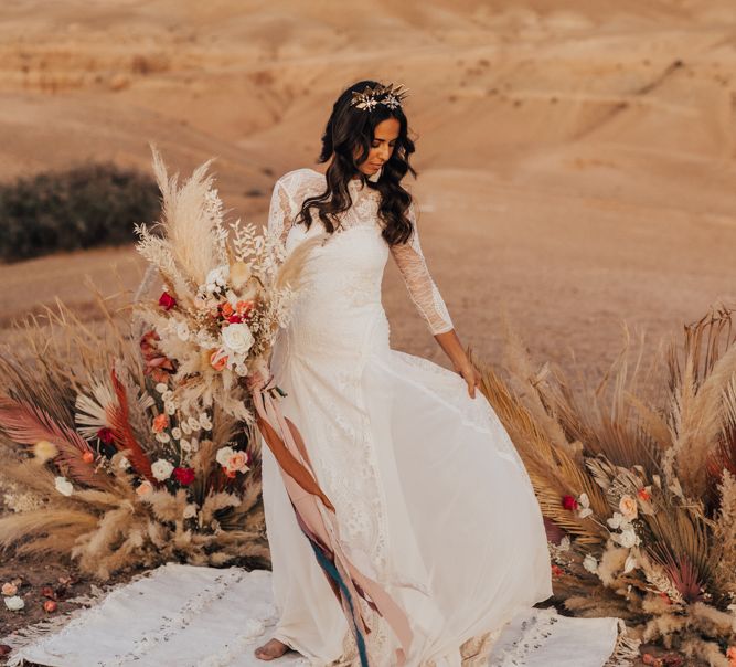 Boho bride in grace loves lace wedding dress with long sleeves