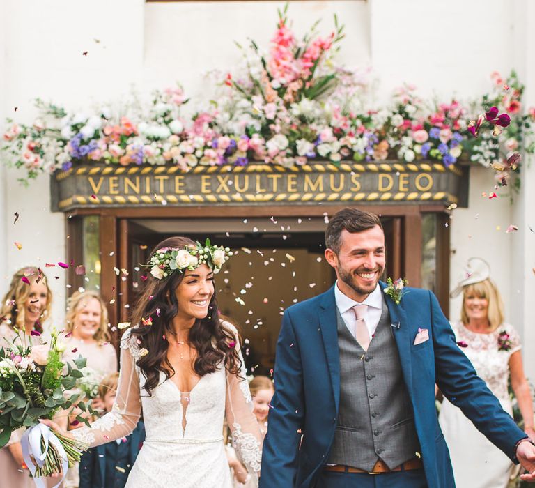 Groom In Blue Suit With Grey Waistcoat From Moss Bros. // Image By Kirsty Mackenzie Photography