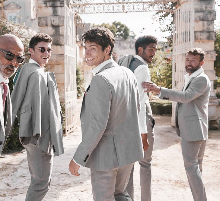 Light Grey Suits For Groom &amp; Groomsmen From Moss Bros.