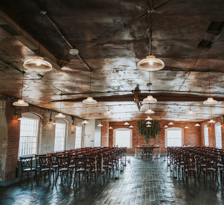 Aisle &amp; Altar | Copper &amp; Greenery Industrial Winter Wedding at The West Mill Derby, Styled by The Vintage House That Could | Rosie Kelly Photography | Jason Lynch Weddings