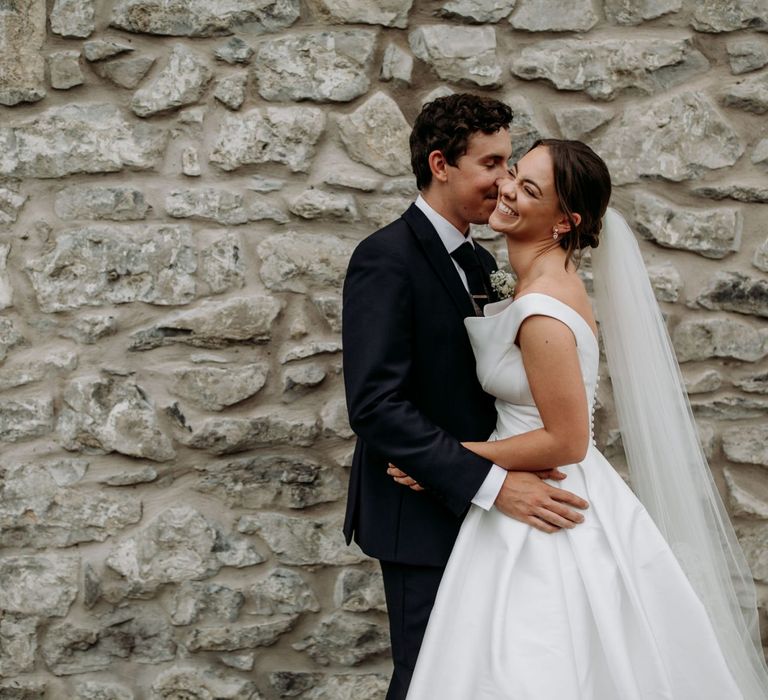 Bride and groom at Holmes Mil wedding venue