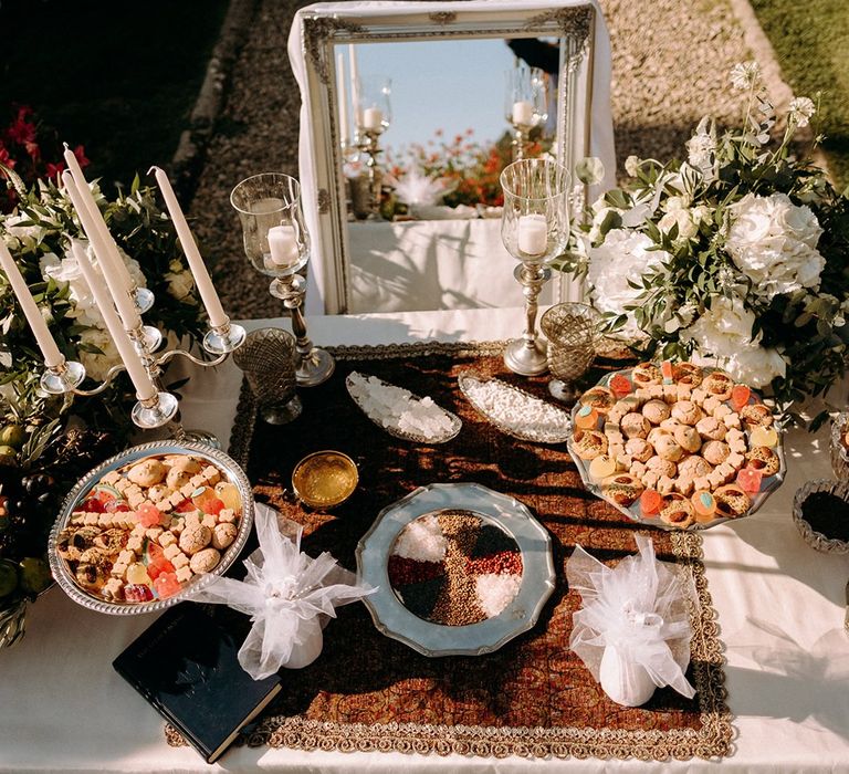 Wedding food table for guests