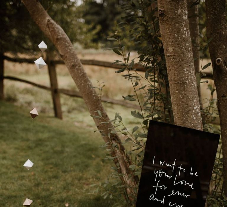 Wedding Sign And Origami Decor