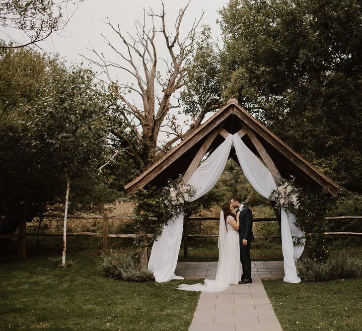 Outdoor Wedding Altar Style With Bride and Groom