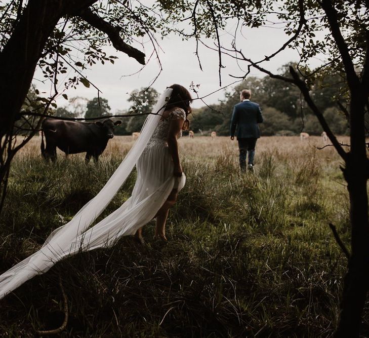 Countryside Wedding  with Bride Wearing Limor Rosen Wedding Dress