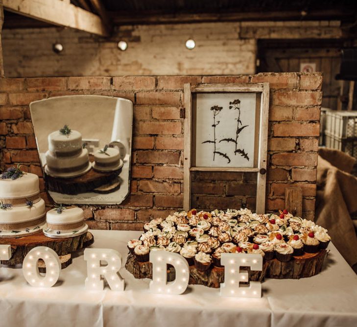 Wedding Cake Table // Caribbean Influenced Wedding Kingsthorpe Lodge Barn With Steel Band And Bride In Maggie Sottero Images From Ania Ames Photography