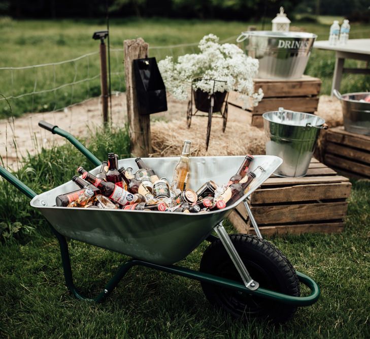 Beer Barrow For Wedding // Caribbean Influenced Wedding Kingsthorpe Lodge Barn With Steel Band And Bride In Maggie Sottero Images From Ania Ames Photography