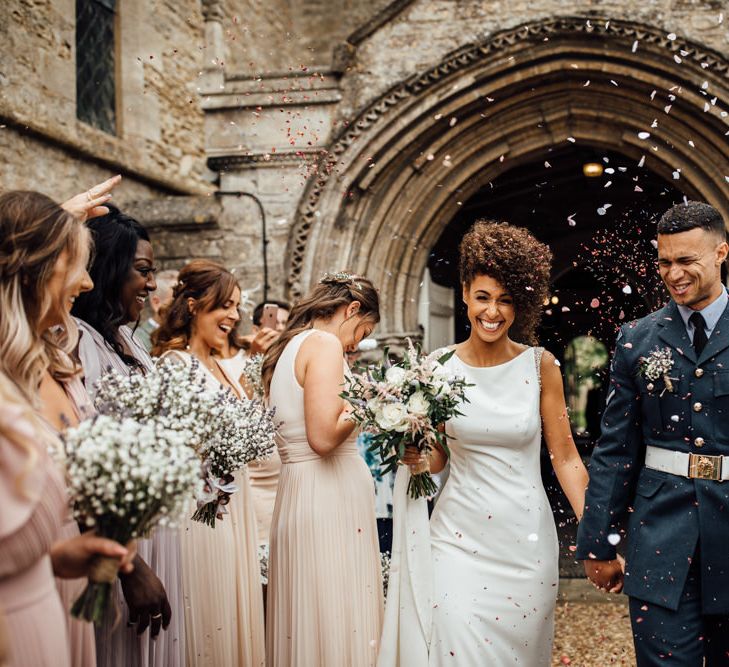 Confetti Shot // Caribbean Influenced Wedding Kingsthorpe Lodge Barn With Steel Band And Bride In Maggie Sottero Images From Ania Ames Photography