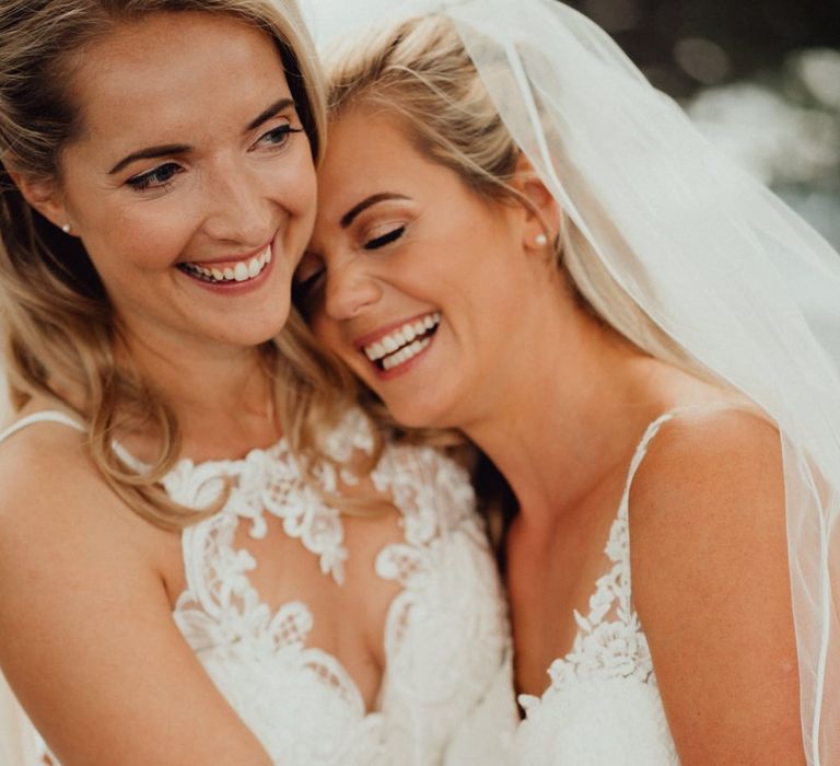 Lace detail bride dress for Micklefield Hall wedding