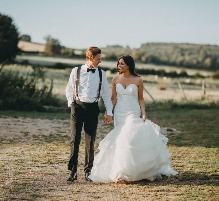 Stunning strapless wedding dress with fishtail