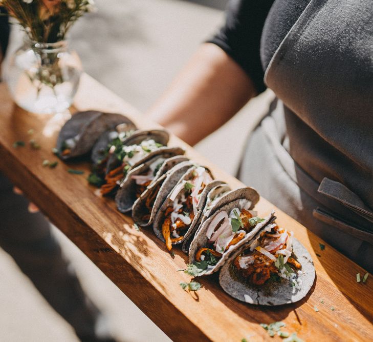 Canapés for guests at Farbridge wedding venue