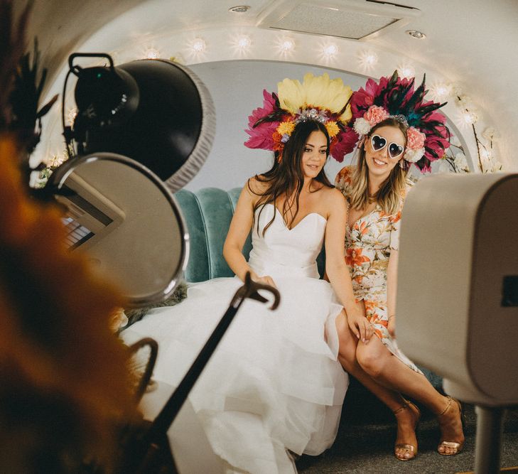 Airstream photo booth at Farbridge wedding venue in Sussex