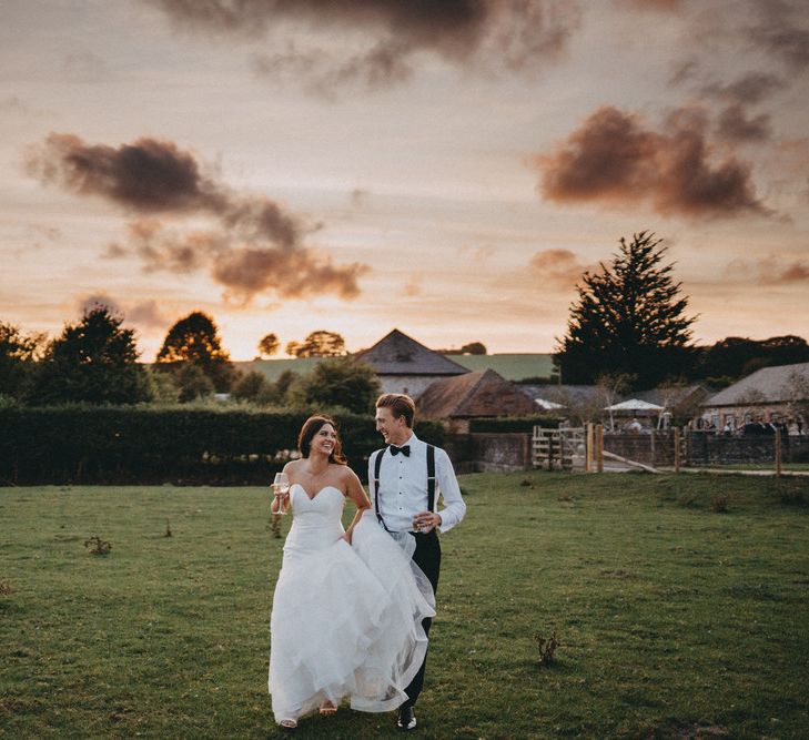 Bride and groom at Farbridge wedding venue in Sussex