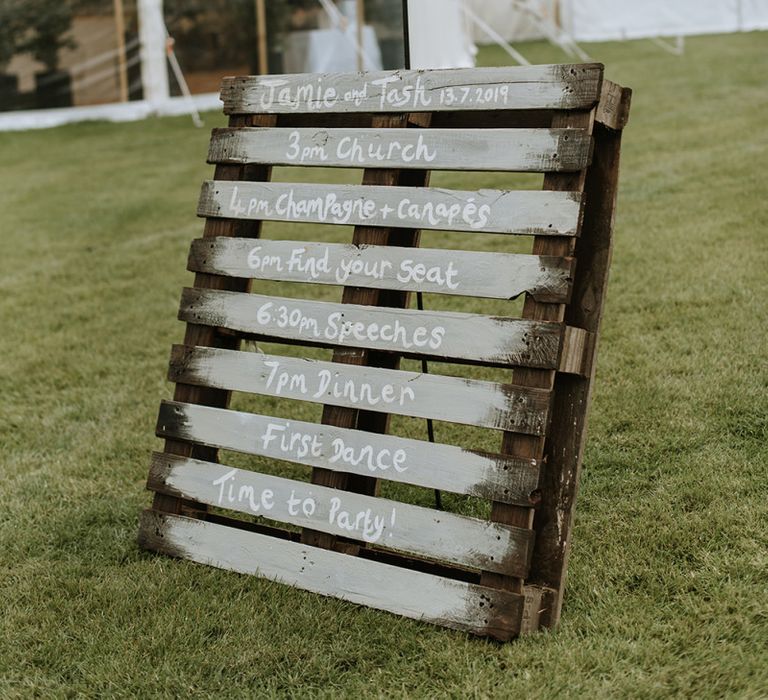 DIY Wedding Order of The Day Sign